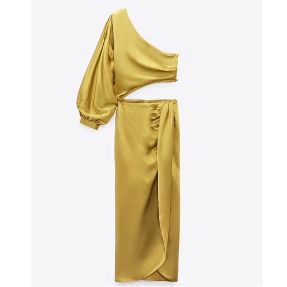 NWT Zara Satin Effect Asymmetric Dress - Picture 16 of 17